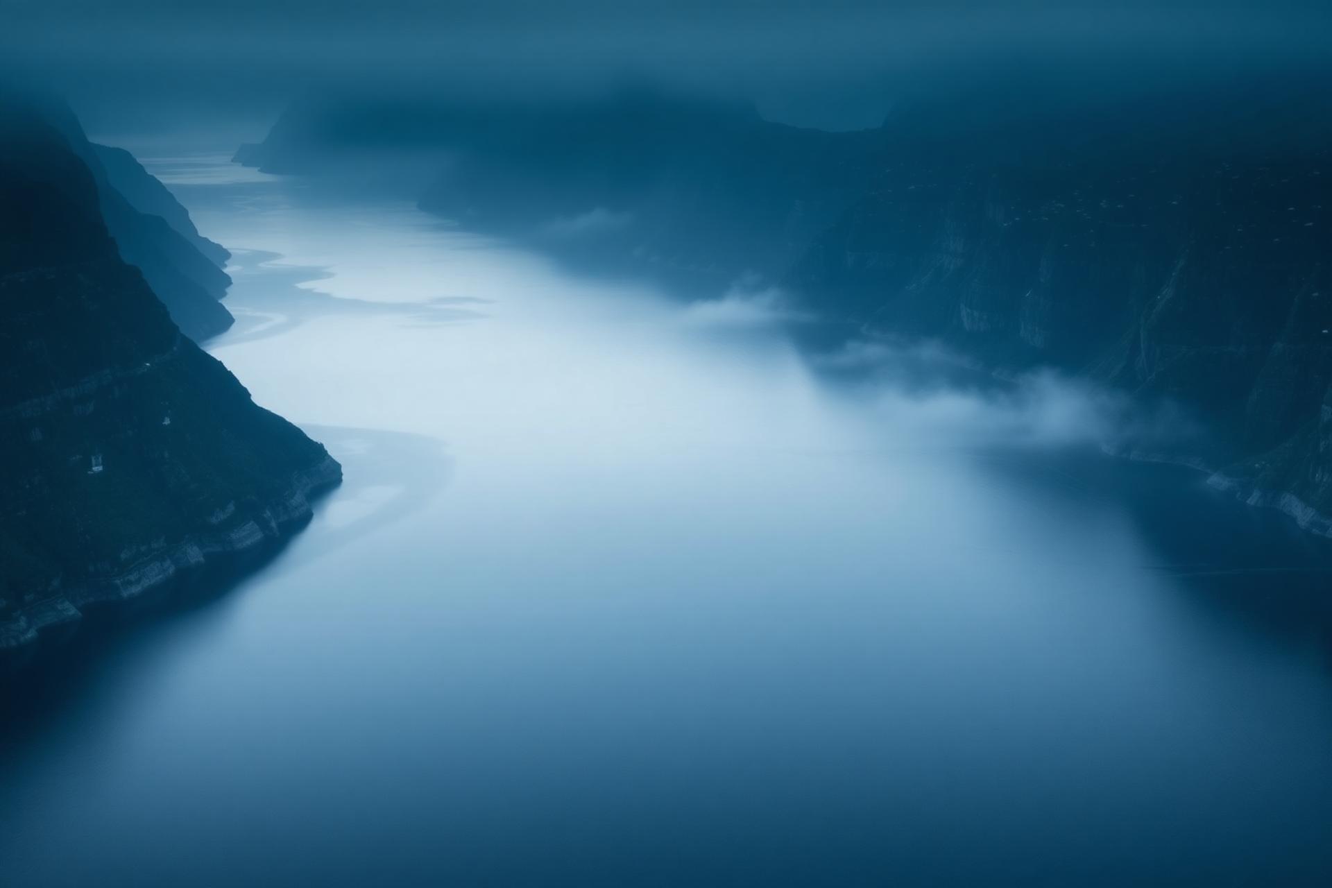 Glacial fjord at dawn