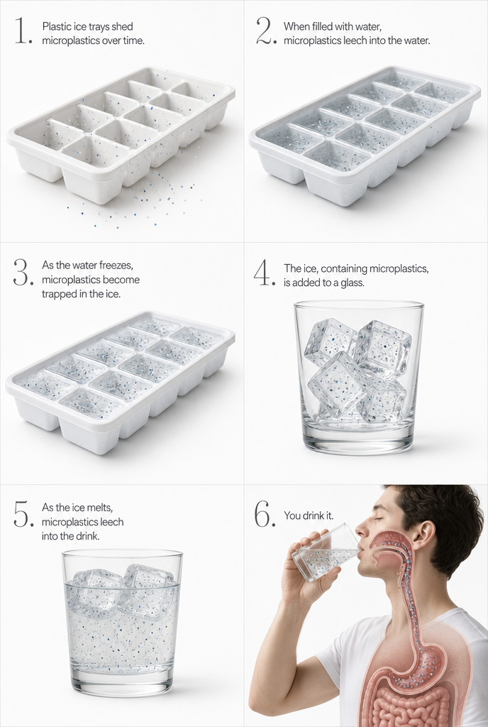 How microplastics from plastic ice trays end up in your drink