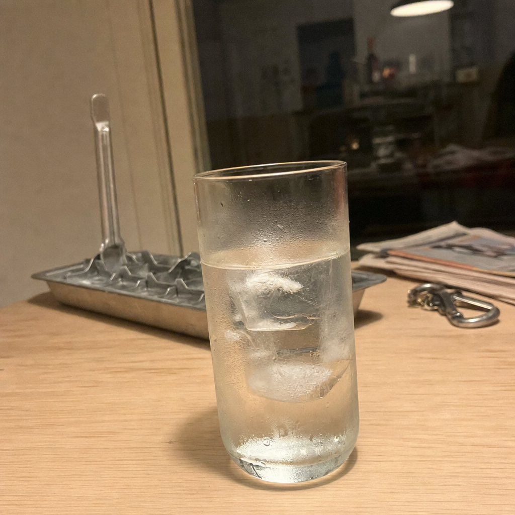 Fjord 001 stainless steel ice tray in Henrik's kitchen